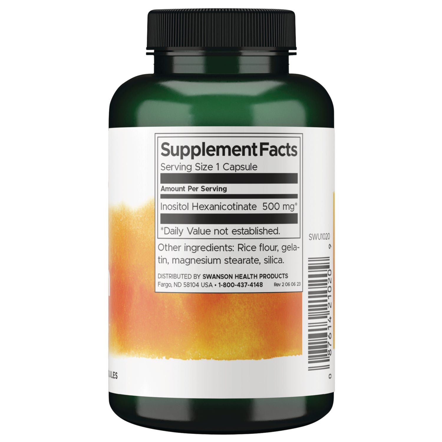 SWU1020 |  Back label with supplement facts and serving information