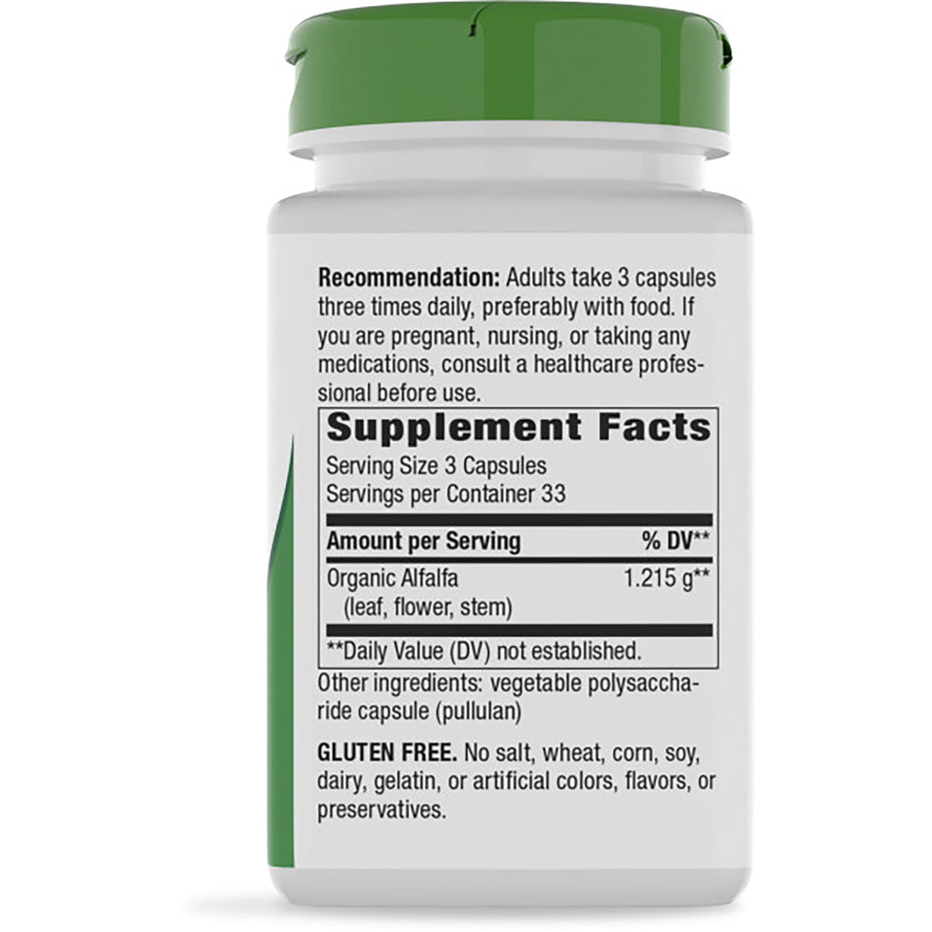 NW106 | Back label of brown supplement bottle showing Supplement Facts panel, serving size, ingredients, and GLUTEN FREE warning - Thumbnail