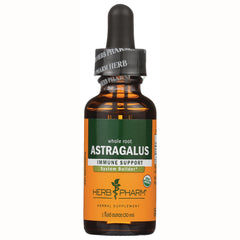 HPH003 | Amber dropper bottle labeled ASTRAGALUS Immune Support Herb Pharm 1 fluid ounce