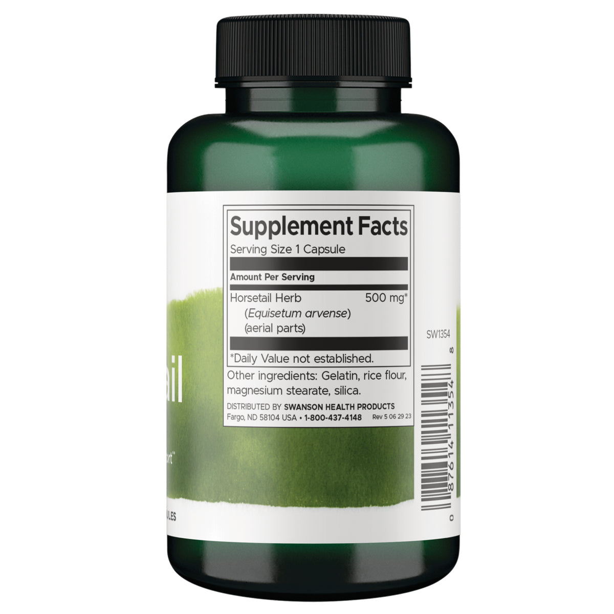 SW1354 | Back label with Supplement Facts