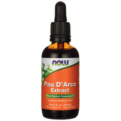 NWF961 | Amber dropper bottle labeled Pau D'Arco Extract by NOW, 2 fl oz (60 mL)