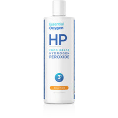 EOX001 | Essential Oxygen HP food grade hydrogen peroxide 3% solution bottle, front view