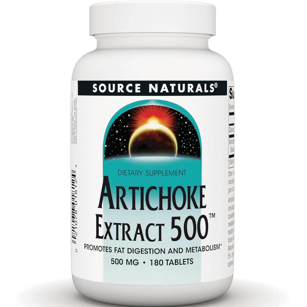 SN759 | Source Naturals Artichoke Extract 500 dietary supplement, 500 mg, 180 tablets - Thumbnail
