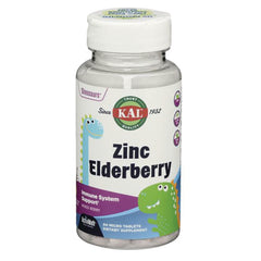 KL554 | KAL Zinc Elderberry children's immune support supplement bottle with dinosaur label