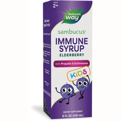 NW669 | Nature's Way Sambucus Immune Syrup elderberry kids front box showing KiDS label and 8 FL OZ (240 mL)