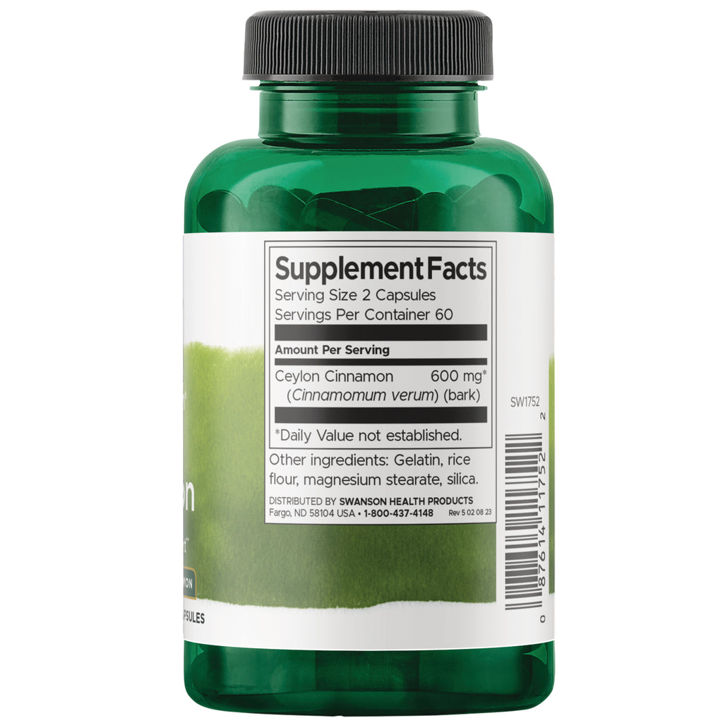 SW1752 | Back label with supplement facts and serving information - Thumbnail