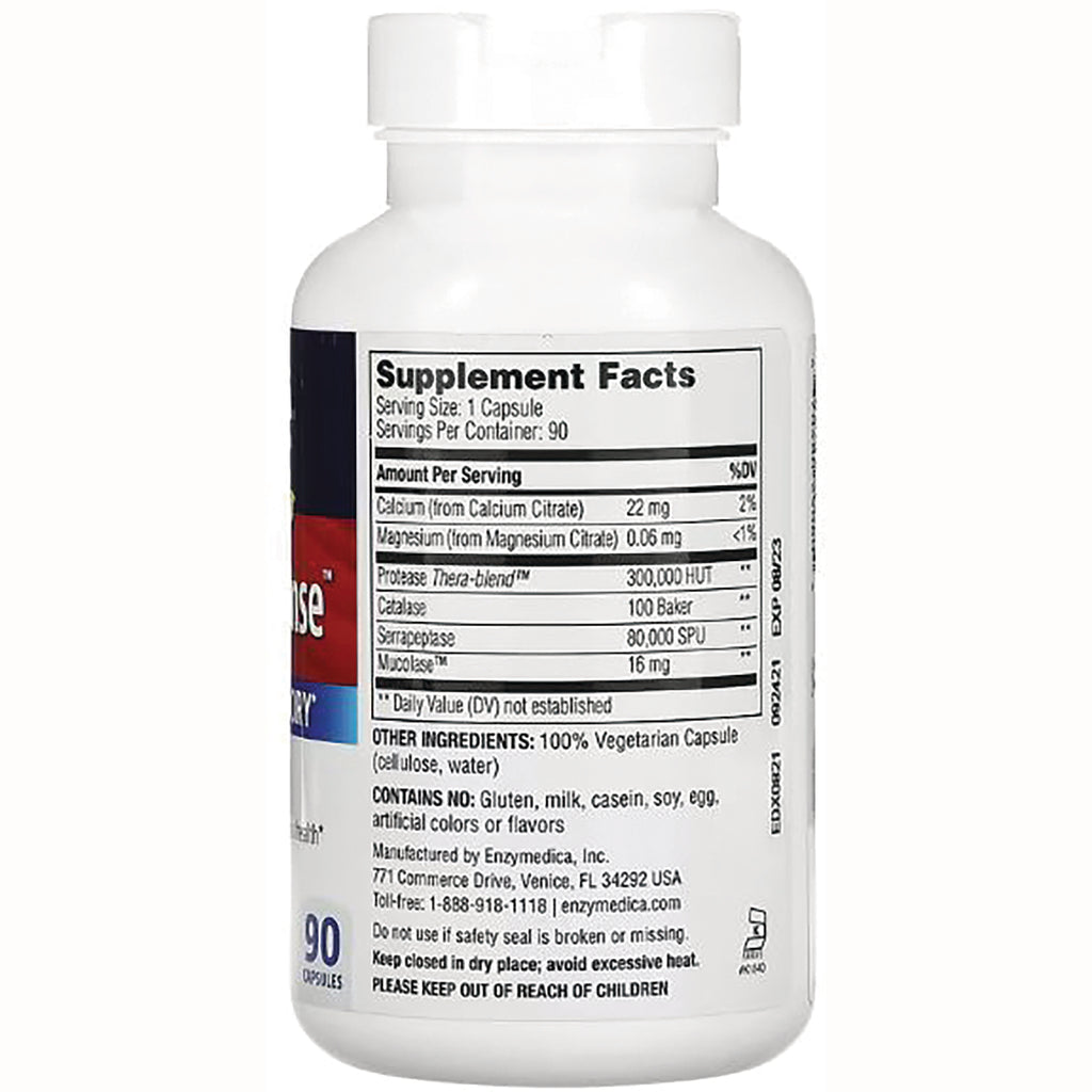 EMD038 | Back label showing supplement facts panel, serving size, other ingredients and warnings on a white bottle - Thumbnail