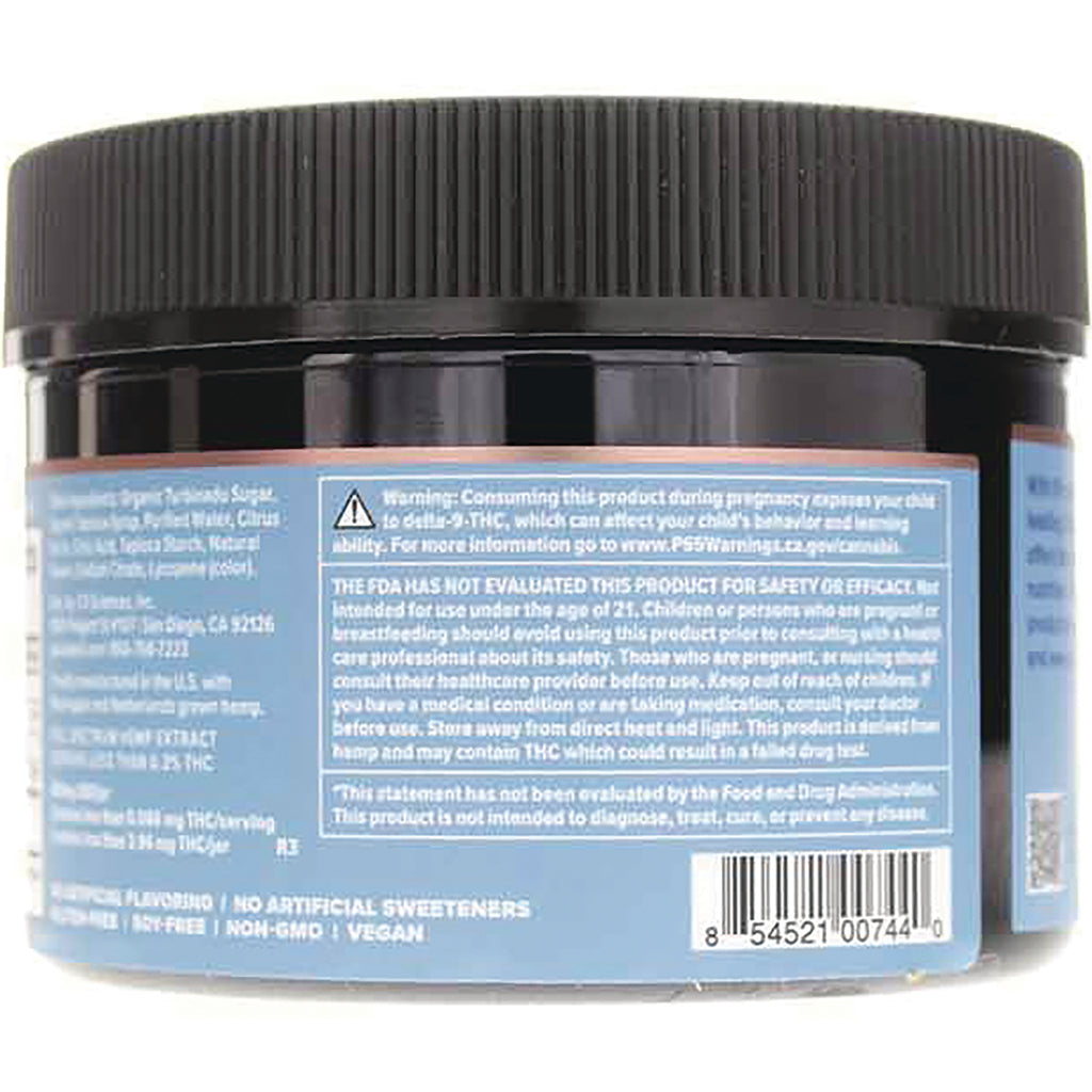 Back label of black-lidded supplement jar showing warning text, ingredient panel and barcode - Thumbnail