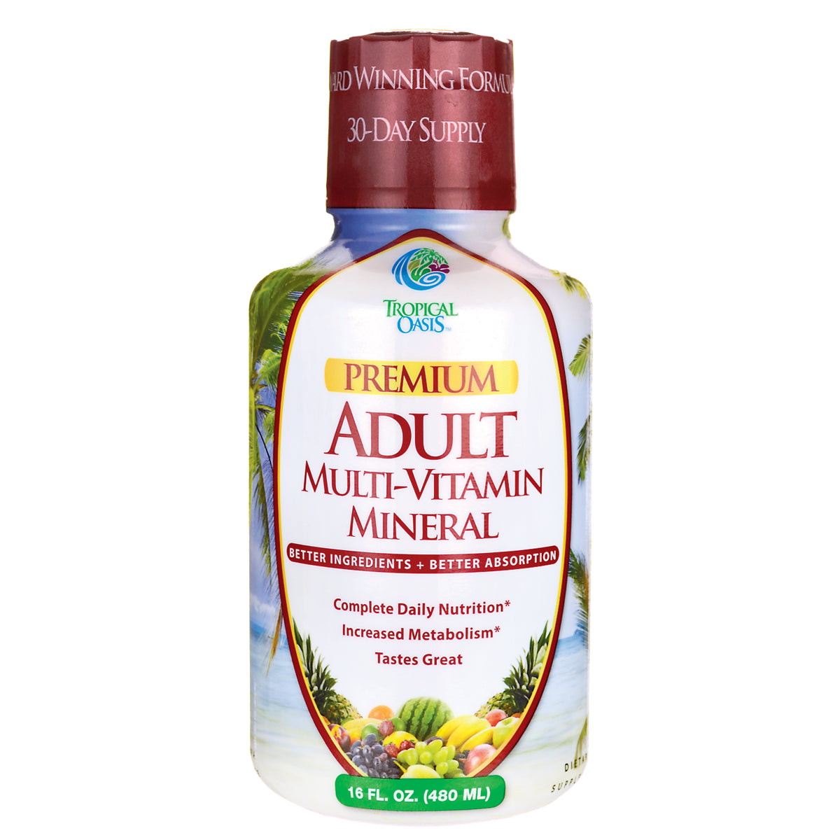 TPL009 | Tropical Oasis Premium Adult Multi-Vitamin Mineral, 16 fl oz bottle