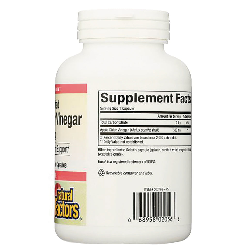 NFC018 | Back of white supplement bottle showing Supplement Facts panel, ingredients list, barcode and recyclable symbol - Thumbnail