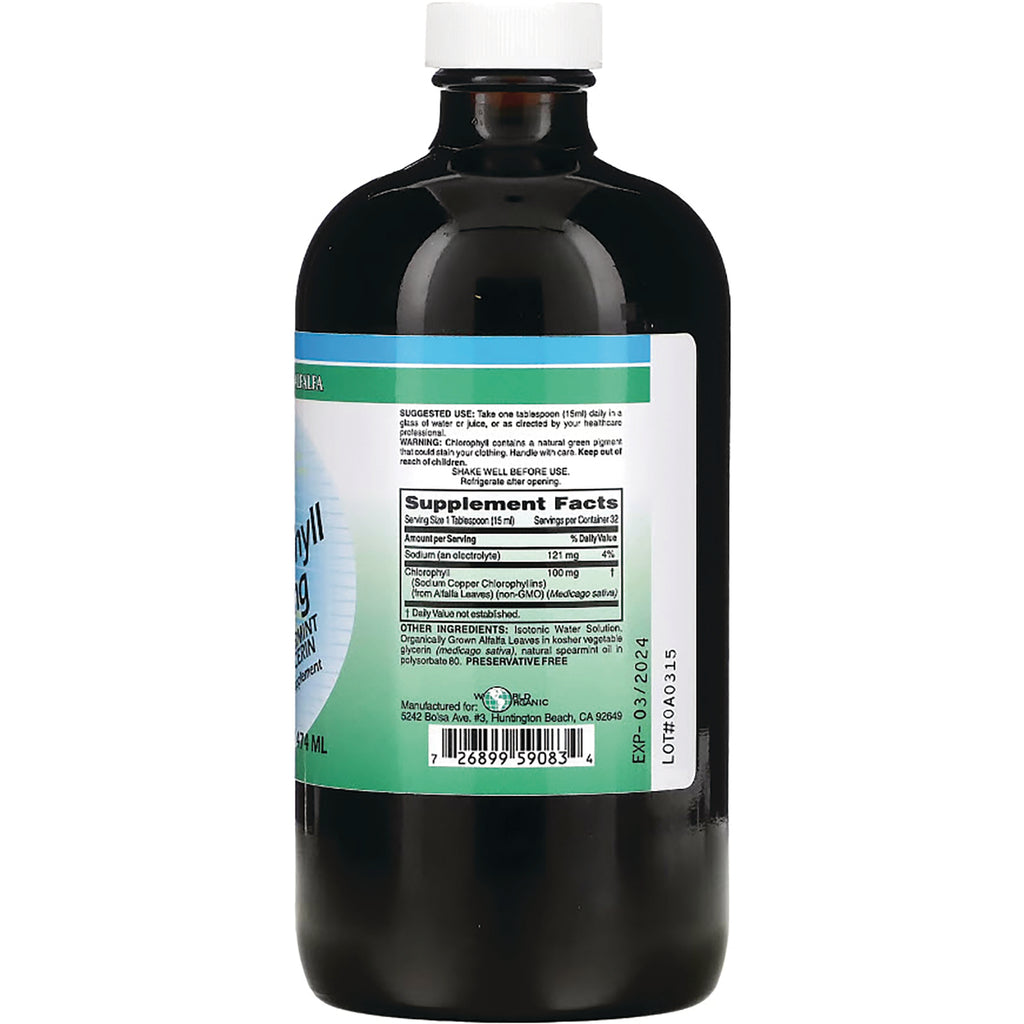 WOG009 | Back label showing Supplement Facts and ingredients on dark bottle - Thumbnail