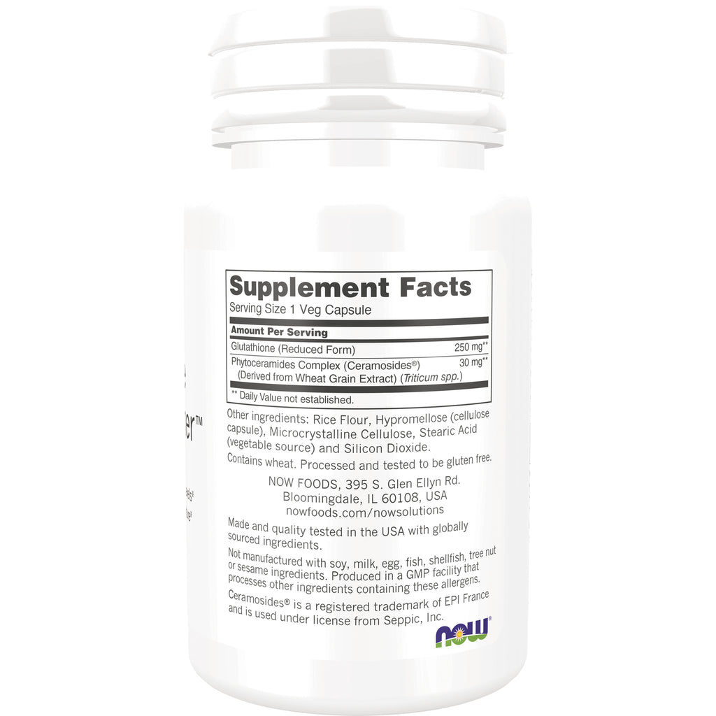 NWF1357 | Back of white supplement bottle showing Supplement Facts panel, ingredient list and Now logo - Thumbnail