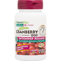 NTP224 | NaturesPlus Herbal Actives Ultra Cranberry 1500 extended release bottle, vegetarian 30 tablets
