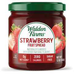 WAL021 | Walden Farms Strawberry Fruit Spread jar, 0g net carbs, zero calories, sugar free, 12 oz