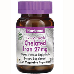 BLU079 | Bluebonnet Extra-Strength Chelated Iron 27 mg, 90 vegetable capsules