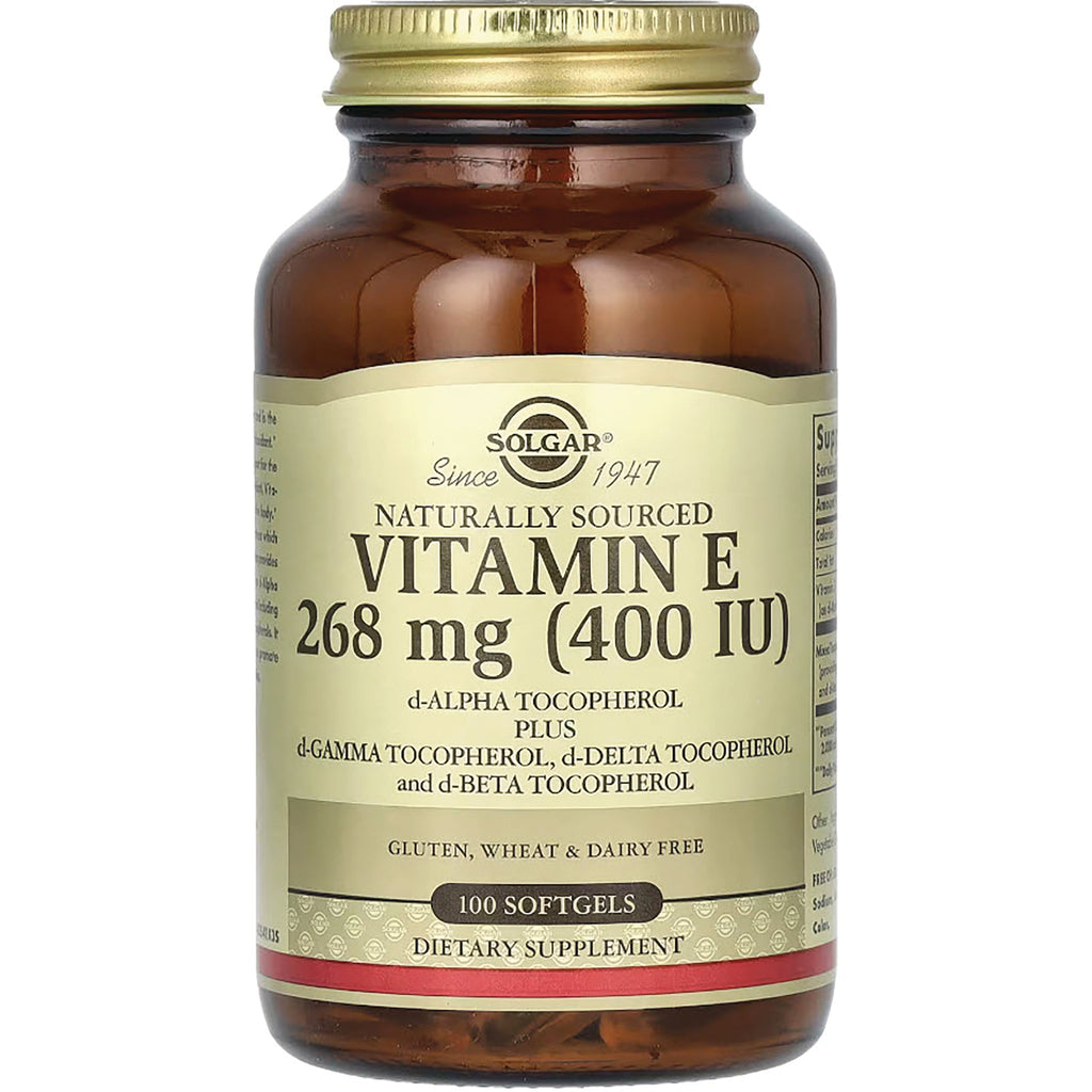 SLG251 | Solgar Vitamin E 268 mg (400 IU) amber bottle labeled 100 softgels - Thumbnail