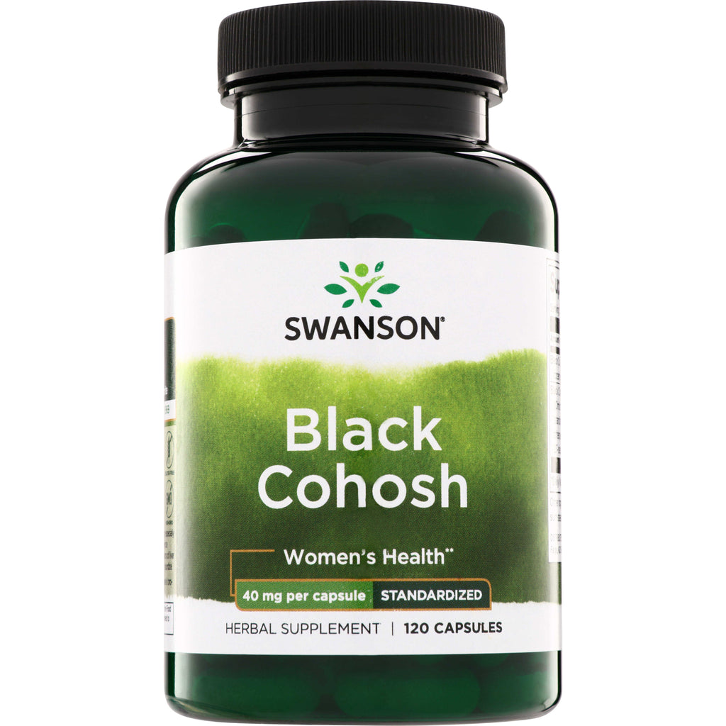 SWH073 | Swanson Black Cohosh supplement bottle, 40 mg per capsule, standardized, 120 capsules - Thumbnail