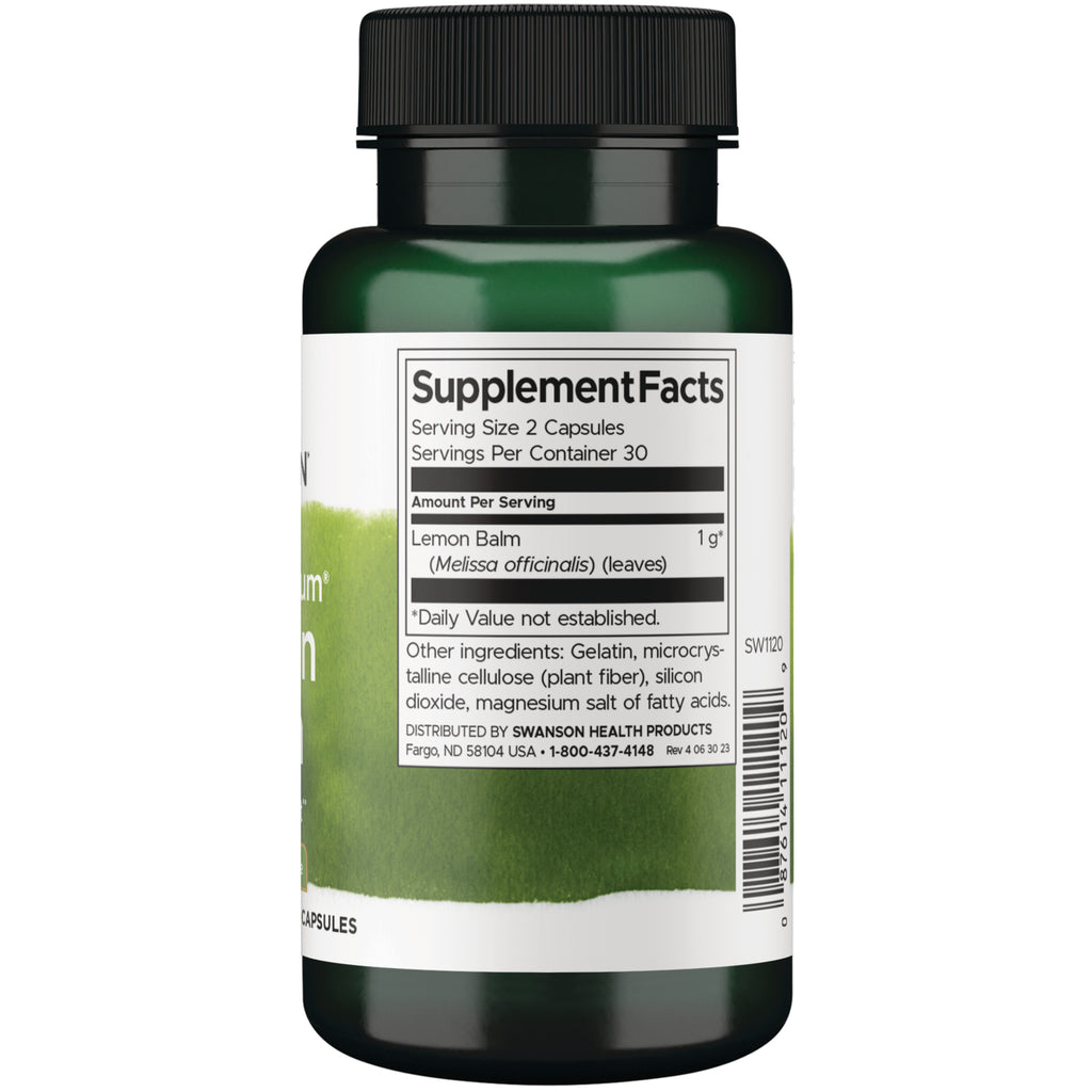SW1120 | Back label with supplement facts and serving infromation - Thumbnail