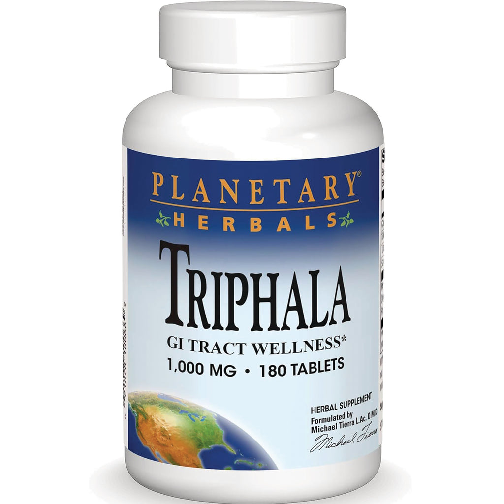 PF084 | Planetary Herbals Triphala supplement bottle, 1,000 mg, 180 tablets - Thumbnail