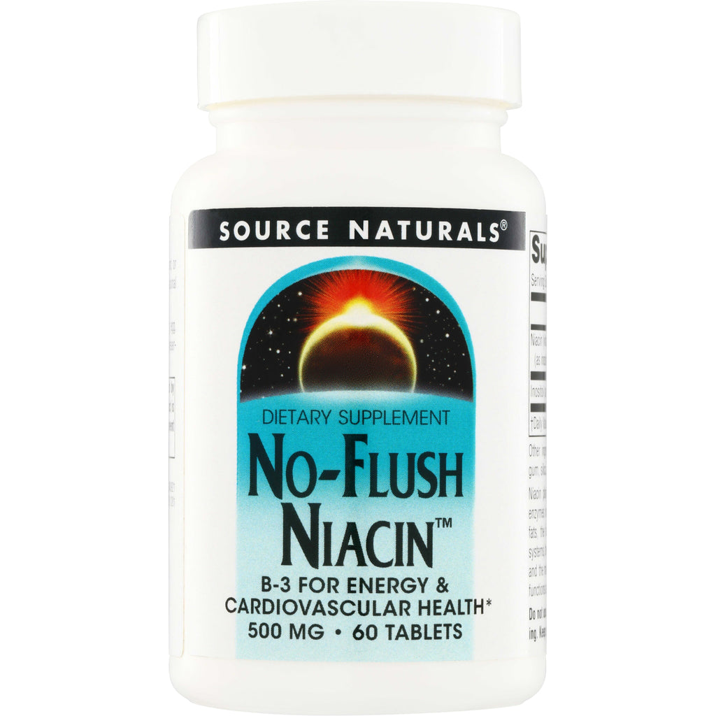 SN215 | Source Naturals No-Flush Niacin dietary supplement, 500 mg, 60 tablets - Thumbnail
