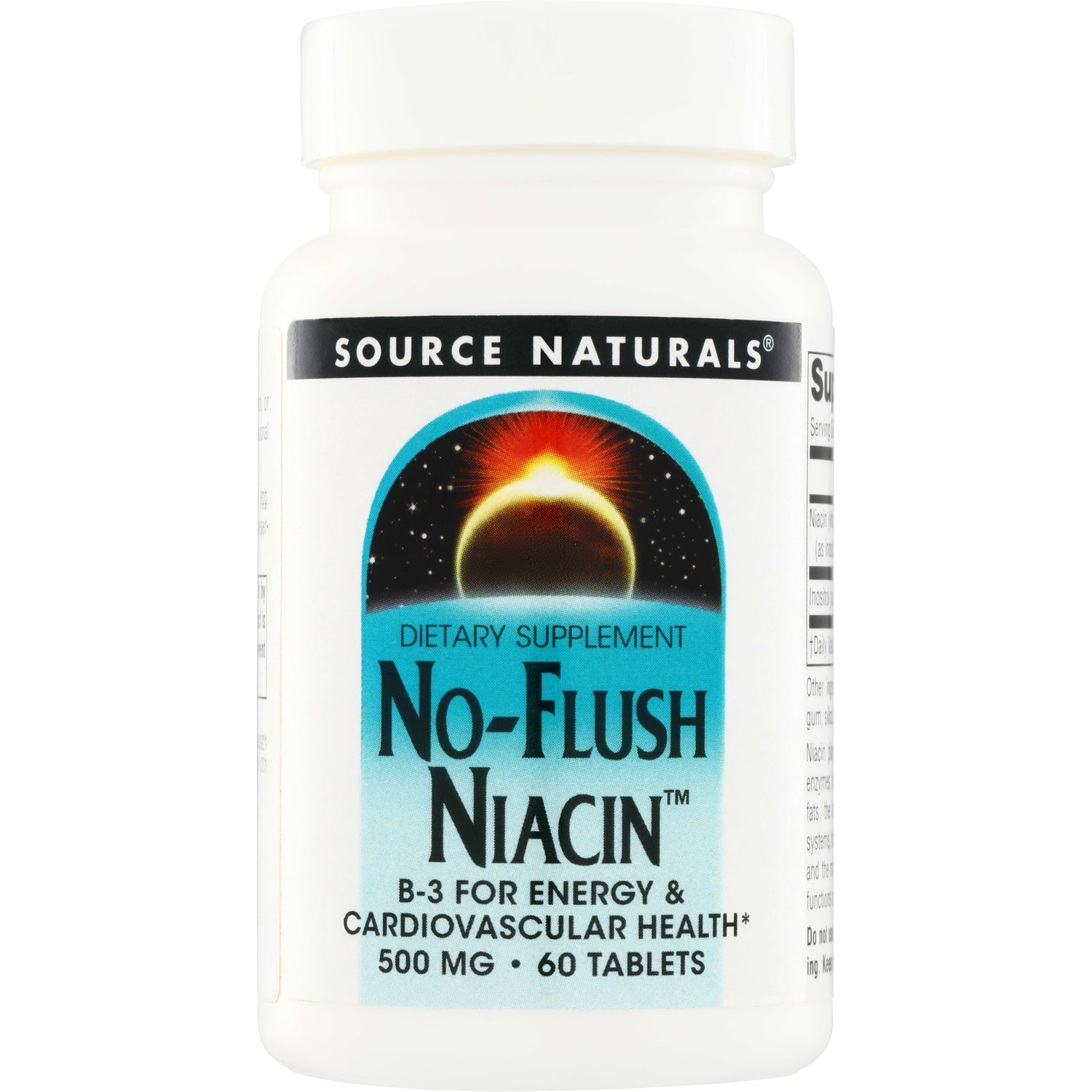 SN215 | Source Naturals No-Flush Niacin dietary supplement, 500 mg, 60 tablets