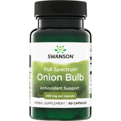 SW1264 | Swanson Full Spectrum Onion Bulb supplement bottle front, Antioxidant Support, 400 mg per capsule, 60 capsules