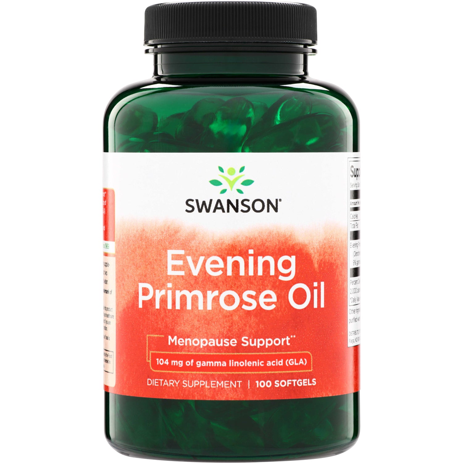 SWE010 | Swanson Evening Primrose Oil, Menopause Support, 104 mg GLA, 100 softgels bottle