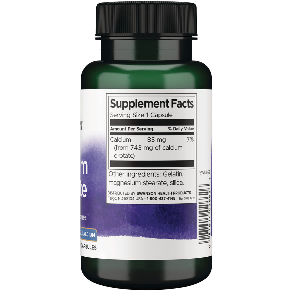 SWU662 | Back label with supplement facts and serving information - Thumbnail
