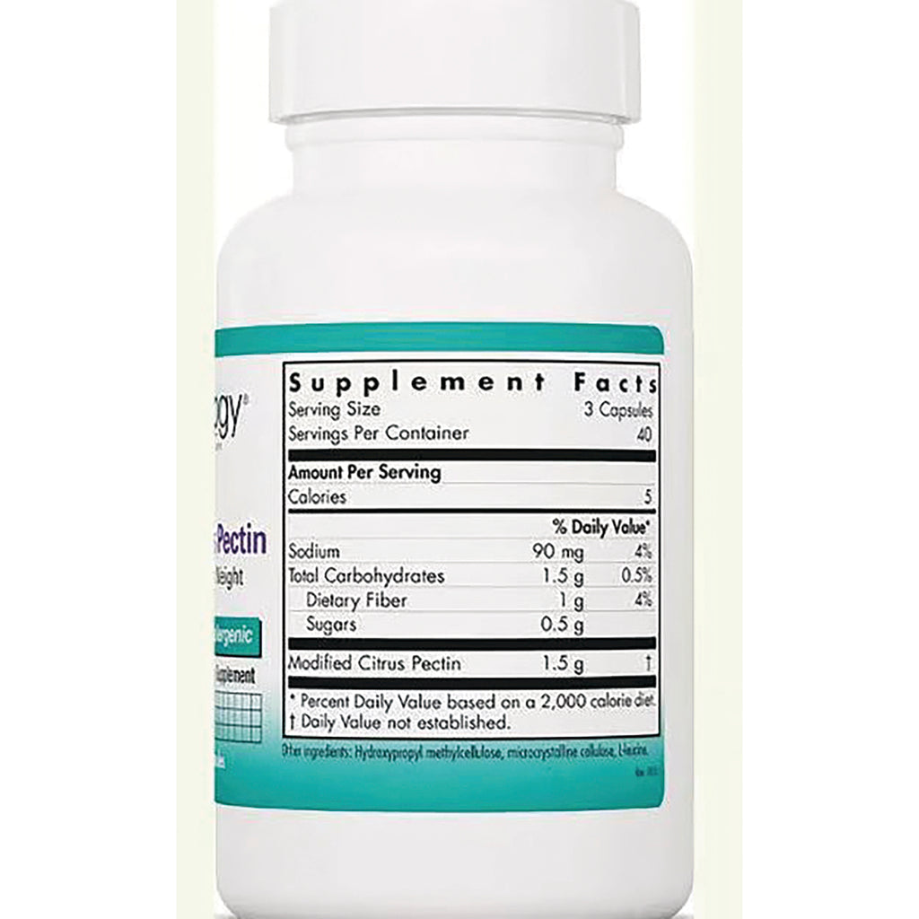 NCL053 | back of white supplement bottle showing Supplement Facts label and nutrition facts for modified citrus pectin - Thumbnail