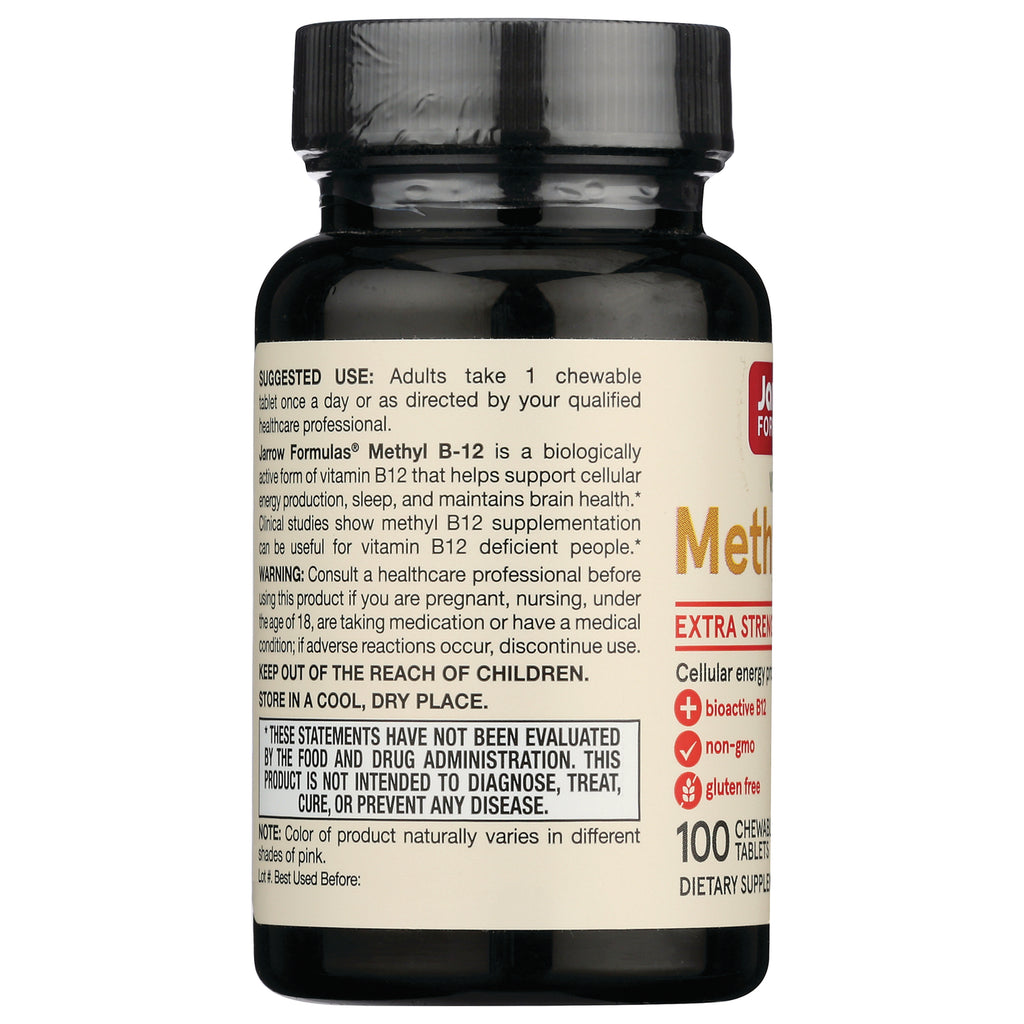 JR029 | Back label of supplement bottle showing suggested use, warnings, FDA disclaimer and 100 chewable tablets - Thumbnail