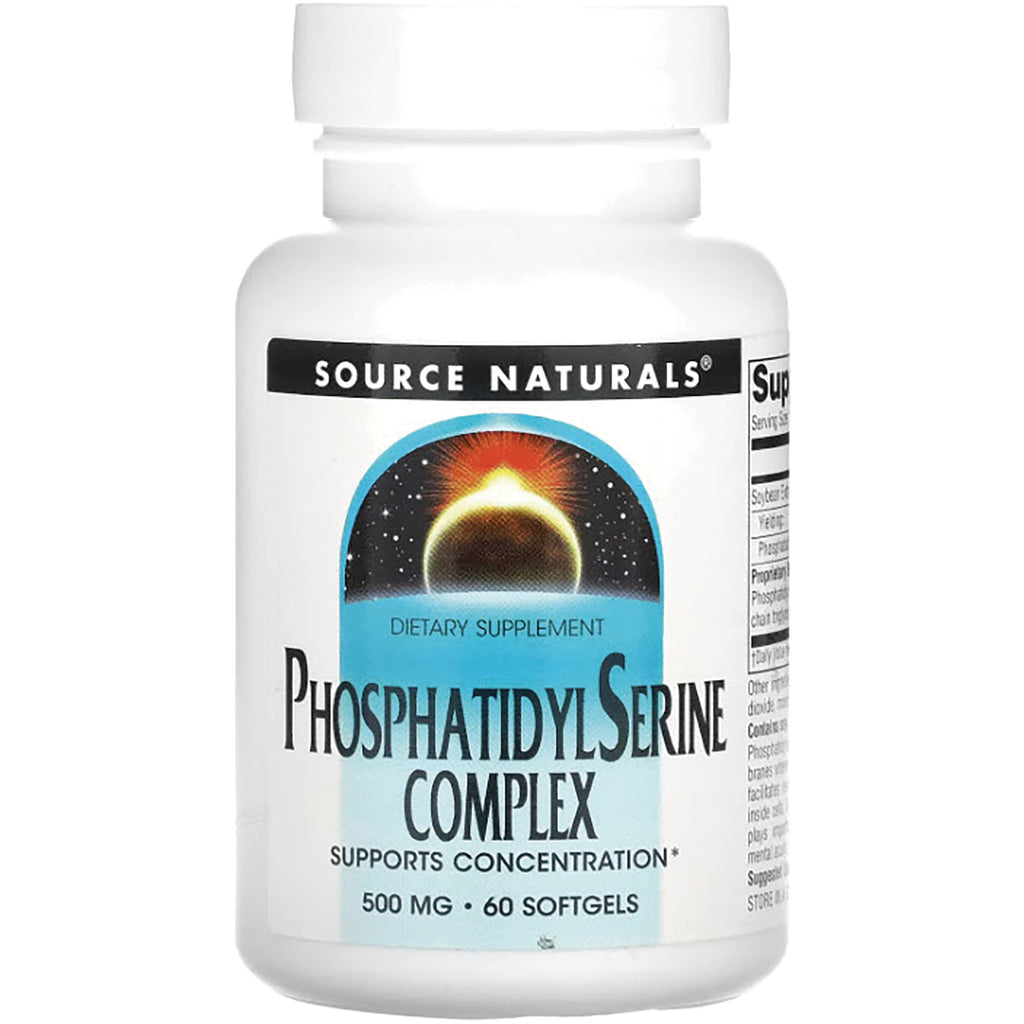 SN515 | Source Naturals Phosphatidylserine Complex dietary supplement, 500 mg, 60 softgels - Thumbnail