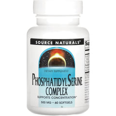 SN515 | Source Naturals Phosphatidylserine Complex dietary supplement, 500 mg, 60 softgels