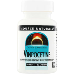 SN140 | Source Naturals Vinpocetine dietary supplement, supports cognitive performance, 10 mg, 120 tablets