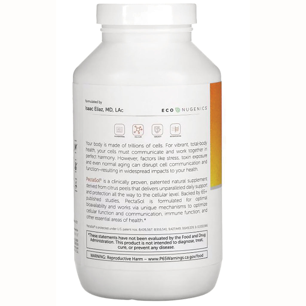 ECN003 | back of white supplement bottle showing ingredient text, warning box, and ECO NUGENICS logo - Thumbnail
