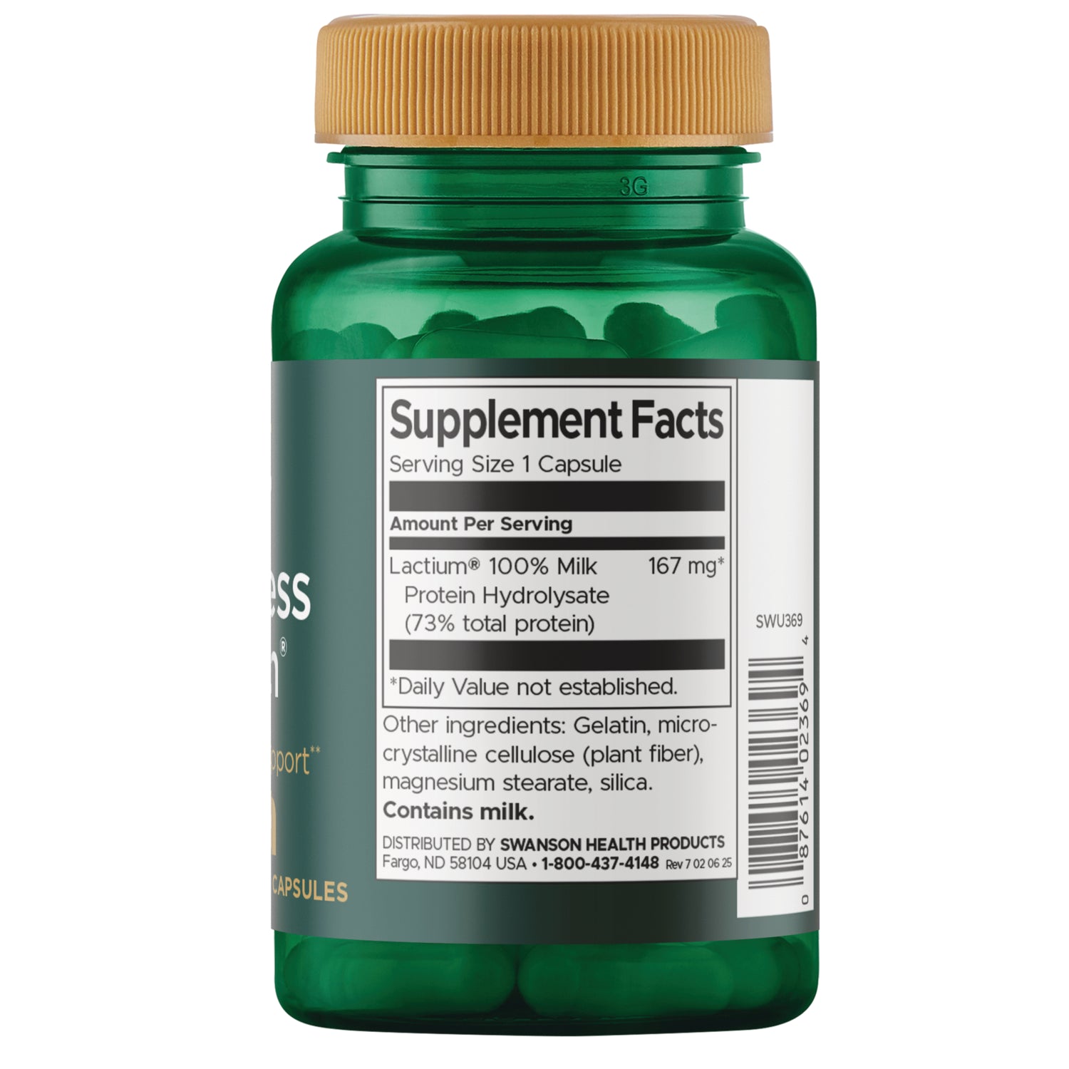 SWU369 | Cream-colored capsule between centimeter and inch rulers showing scale with visible text "0 CM" and "0 INCH"