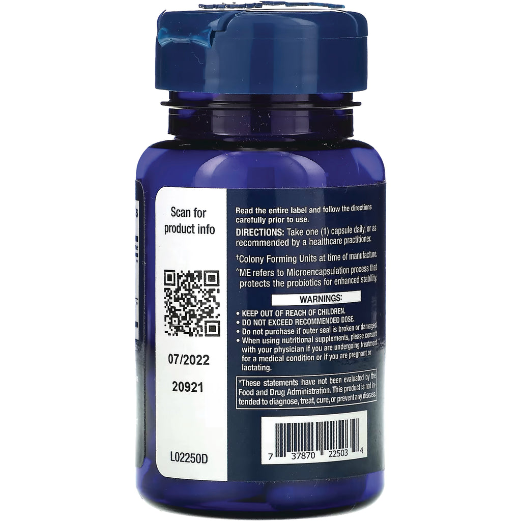LE484 | back label of blue supplement bottle showing directions, warnings, barcode and QR code - Thumbnail