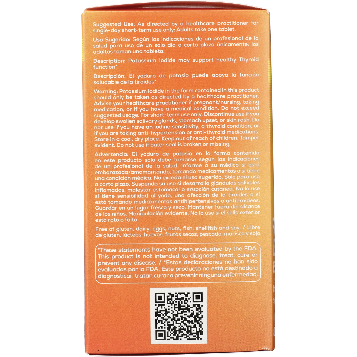 BNN067 | Back panel showing directions, warnings, bilingual text and QR code