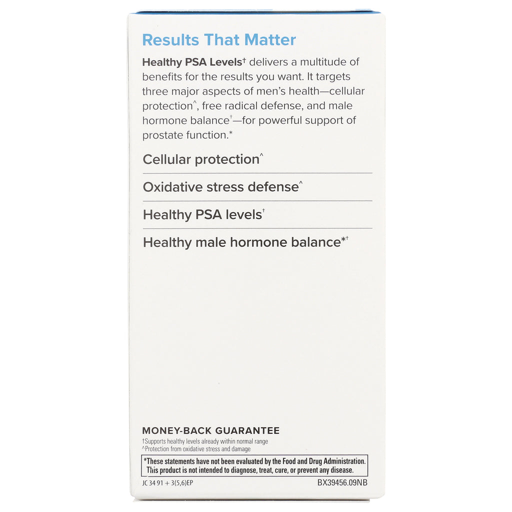 EUR043 | product infographic panel titled Results That Matter listing cellular protection, oxidative stress defense, healthy PSA levels and male hormone balance - Thumbnail
