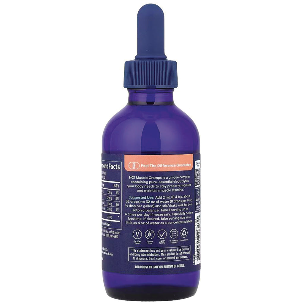 TM079 | Back of blue dropper bottle showing label with supplement facts, directions, and icons - Thumbnail