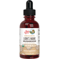 MRR033 | Mary Ruth's organic Lion's Mane mushroom liquid extract 1 fl oz amber dropper bottle
