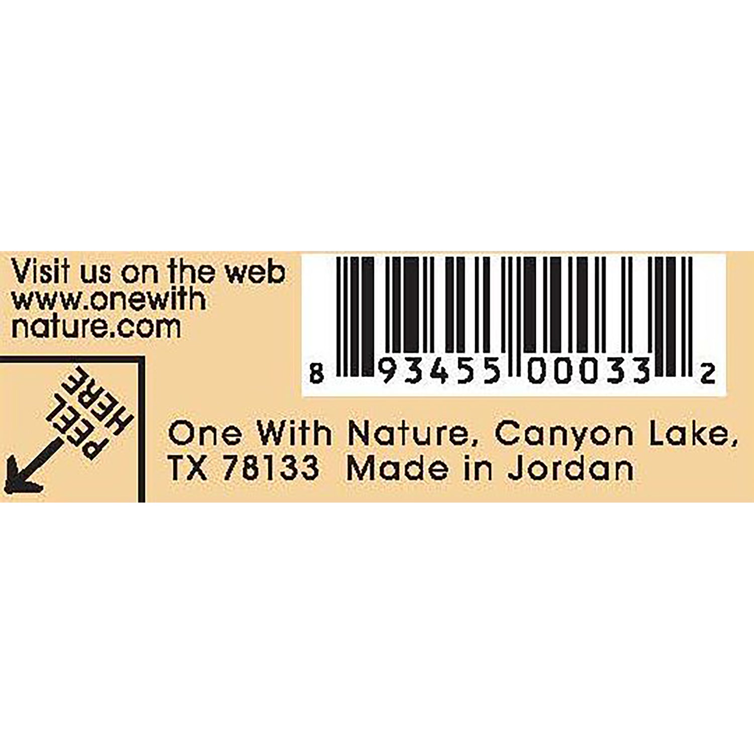 OWN008 | Ingredients and fragrance information label with salts, essential minerals, and natural botanical oils