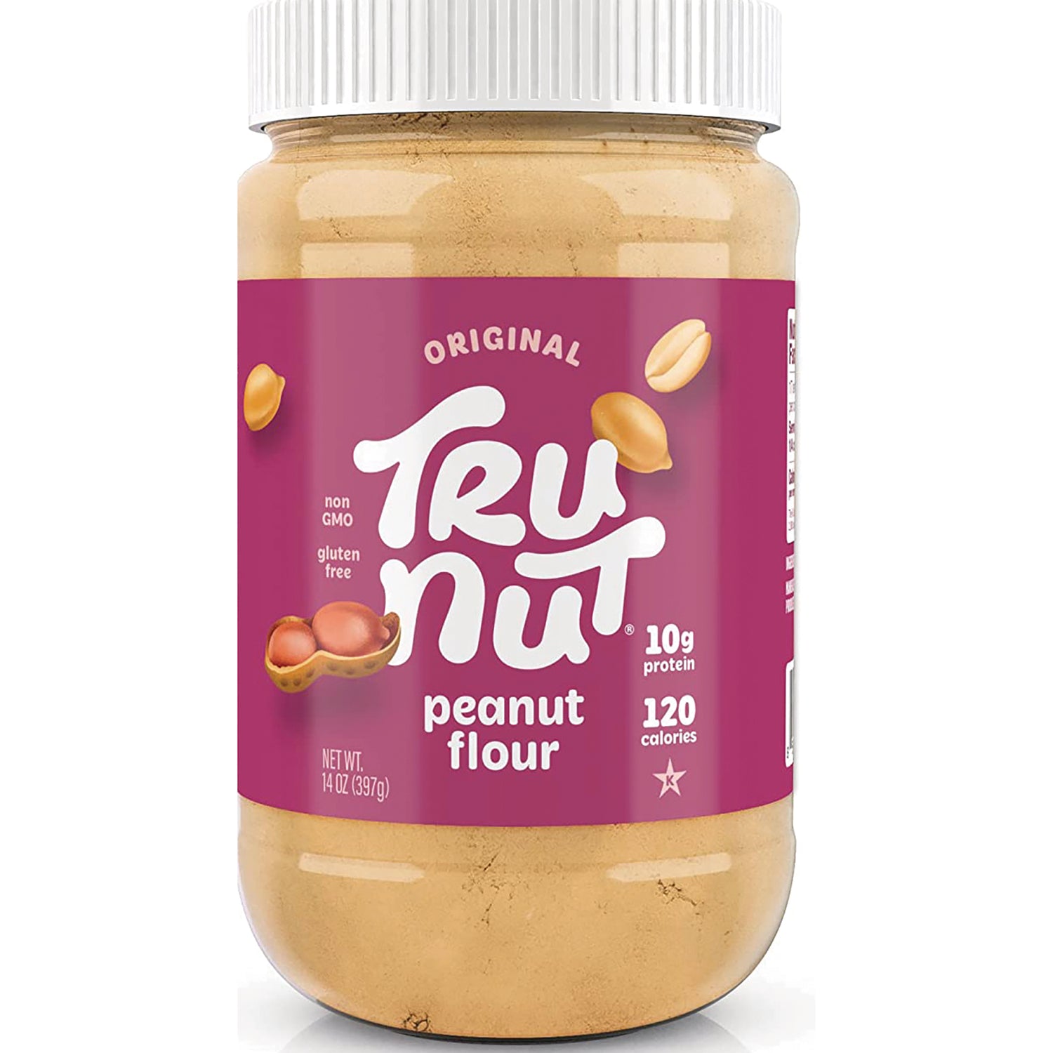TNT007 | Tru Nut Original peanut flour jar, non GMO and gluten free, 10g protein, 120 calories