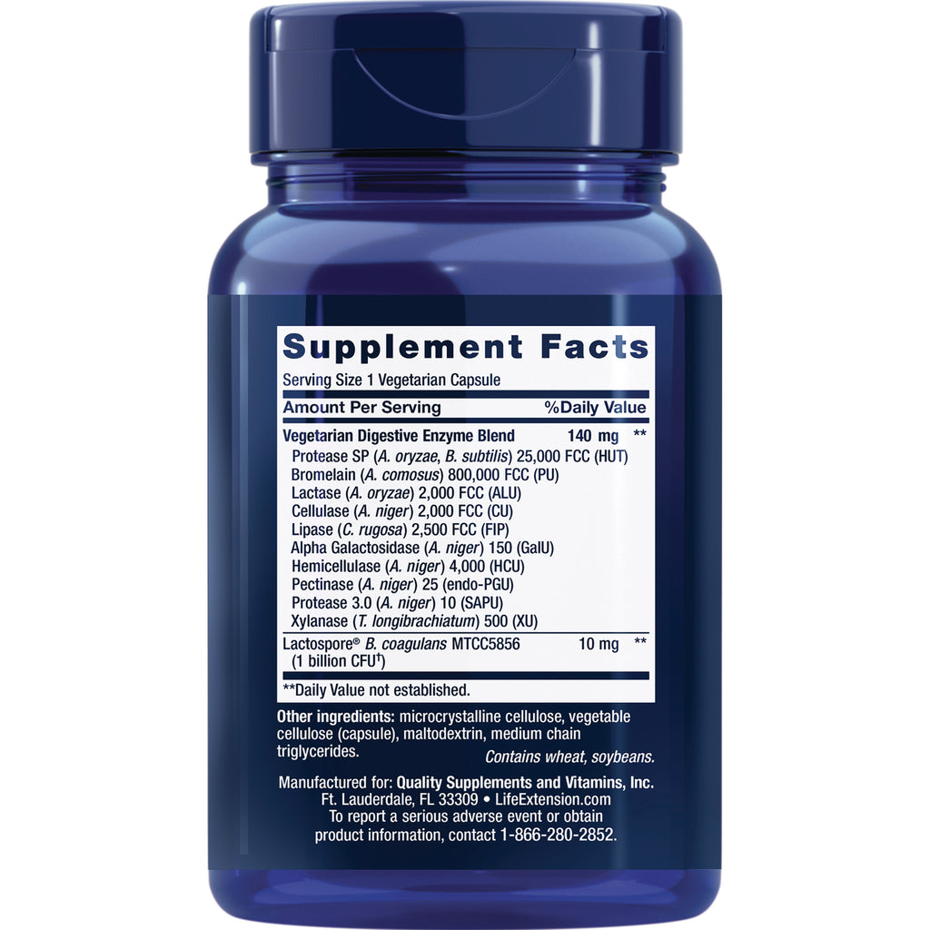 LE590 | Back of blue supplement bottle showing Supplement Facts label with ingredients and contact information - Thumbnail