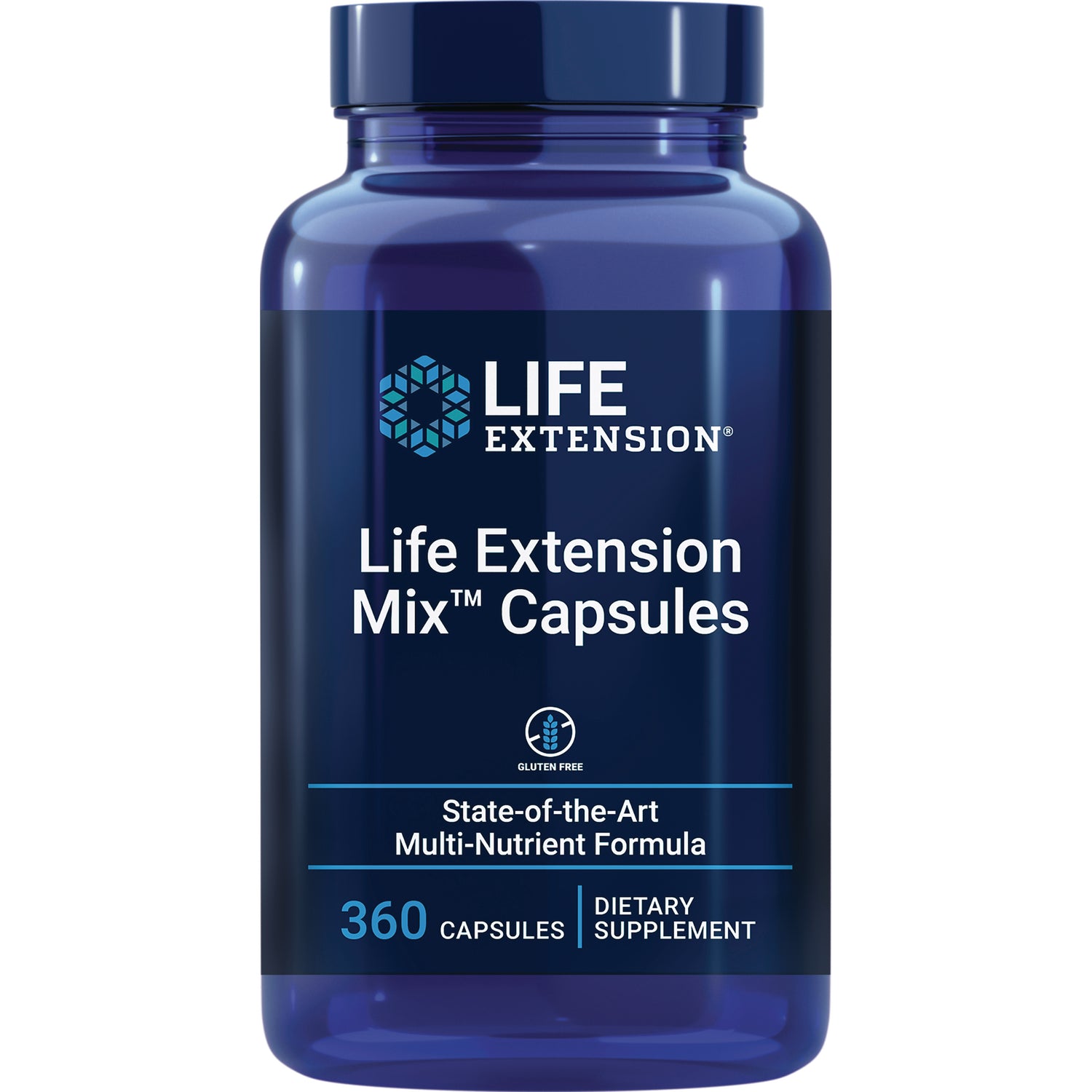 LE561 | Life Extension Mix Capsules blue bottle front label showing 360 capsules dietary supplement