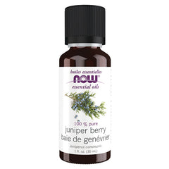 NWF615 | NOW essential oils juniper berry 1 fl oz amber bottle with black cap