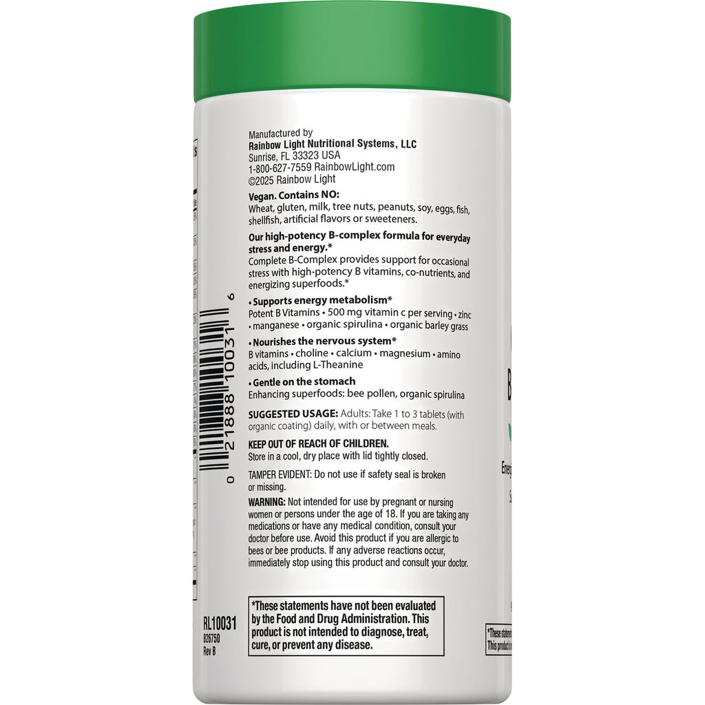 RBL174 | Back label showing manufacturer info, supplement benefits, suggested usage, warnings, and barcode - Thumbnail