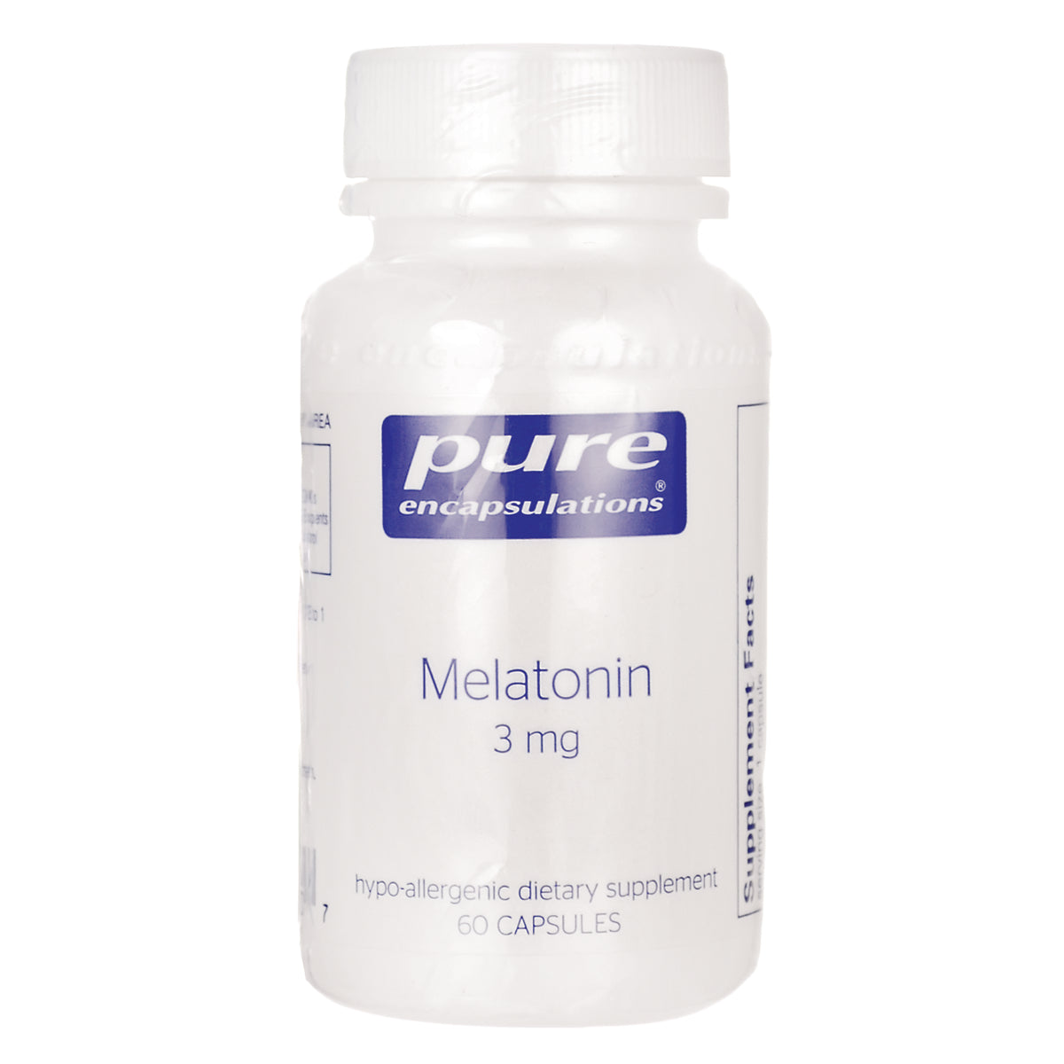 PRN083 | Pure Encapsulations Melatonin 3 mg bottle front label 60 CAPSULES