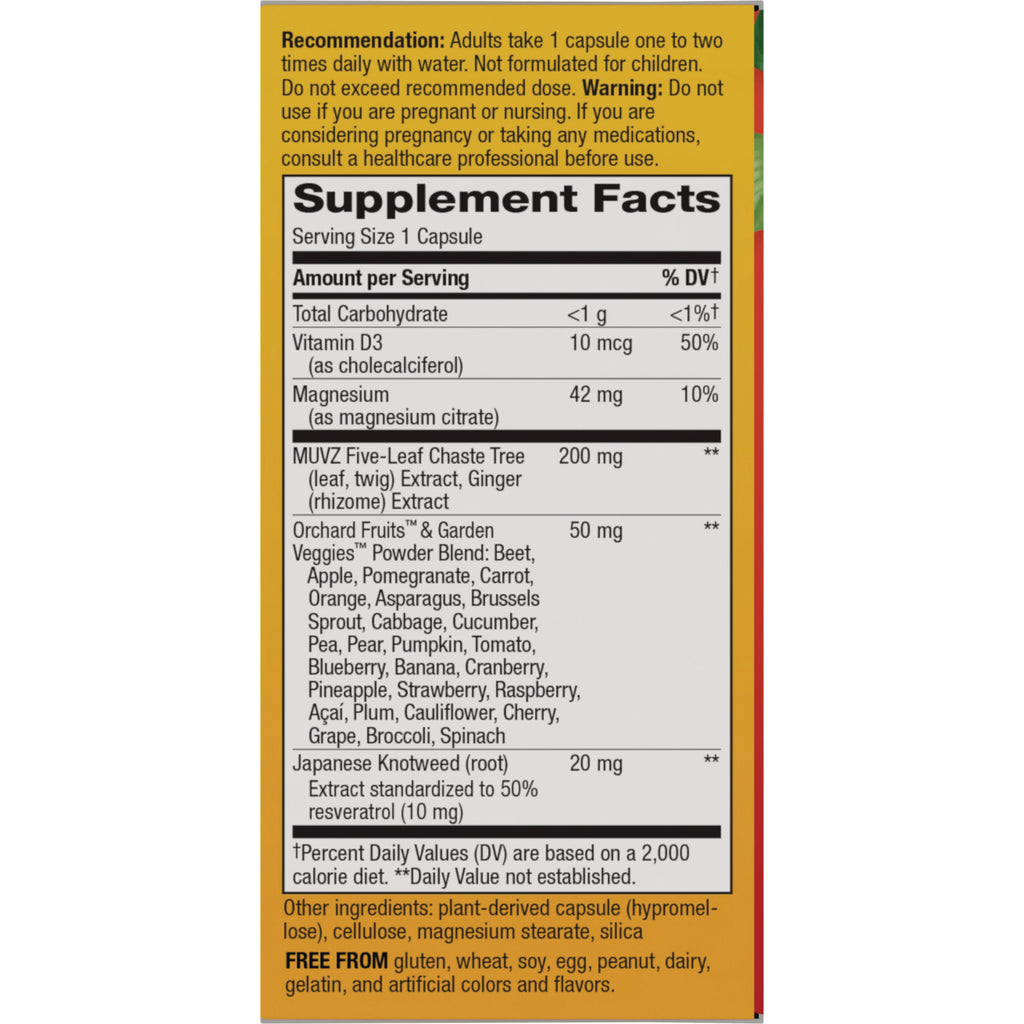 NW1075 | Supplement facts and ingredient panel for a capsule supplement - Thumbnail