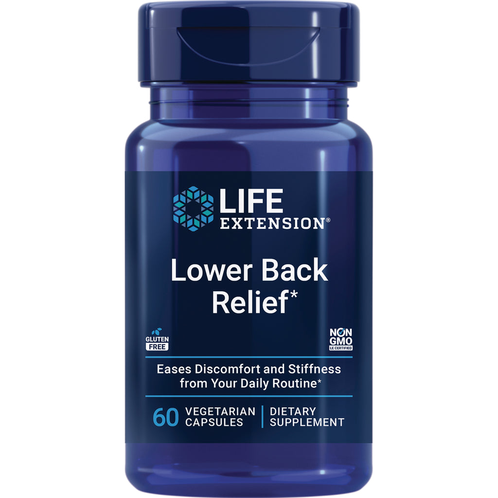 LE595 | Life Extension Lower Back Relief supplement bottle, 60 vegetarian capsules - Thumbnail