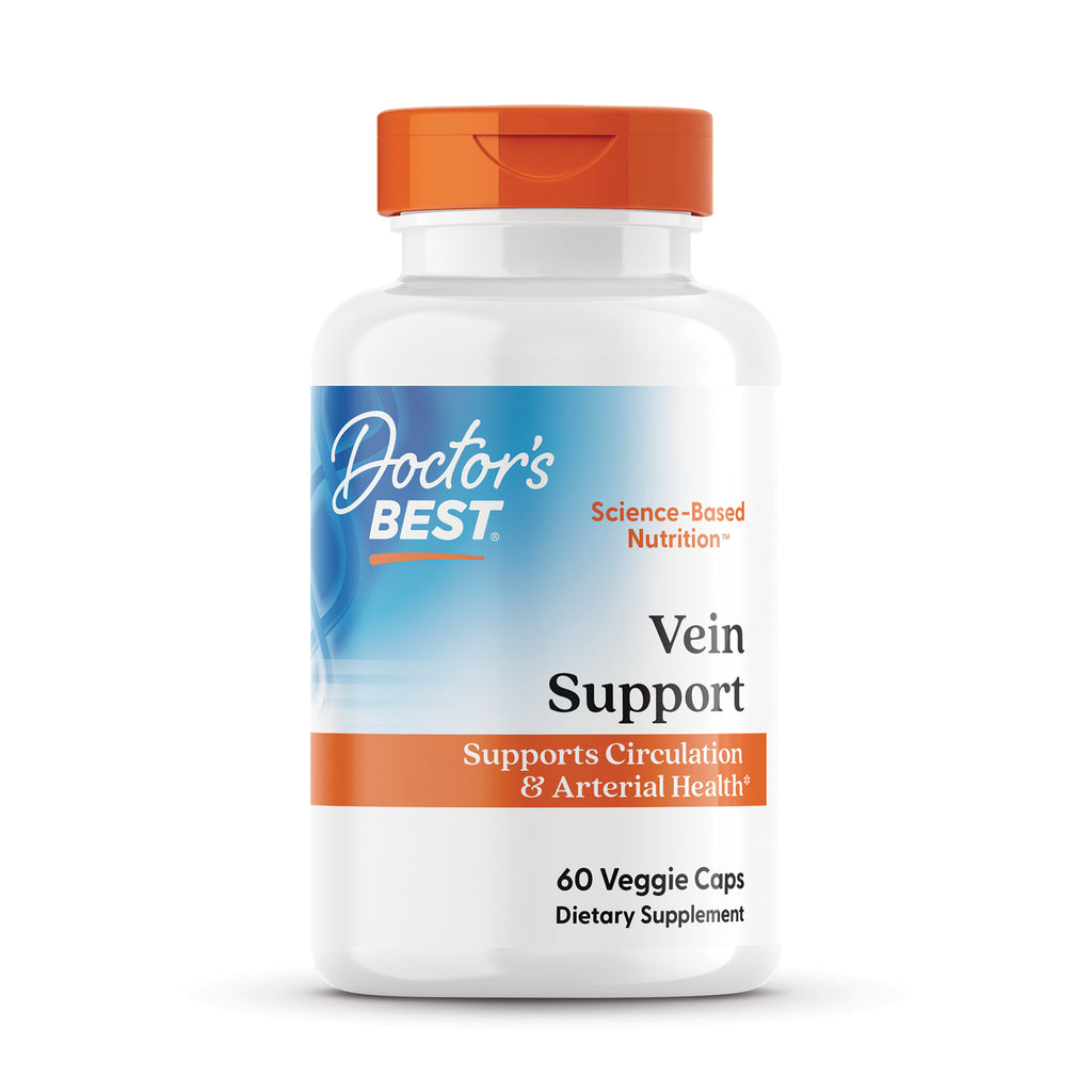 DB200 | Doctor's Best Vein Support bottle front showing label Supports Circulation & Arterial Health and 60 Veggie Caps - Thumbnail